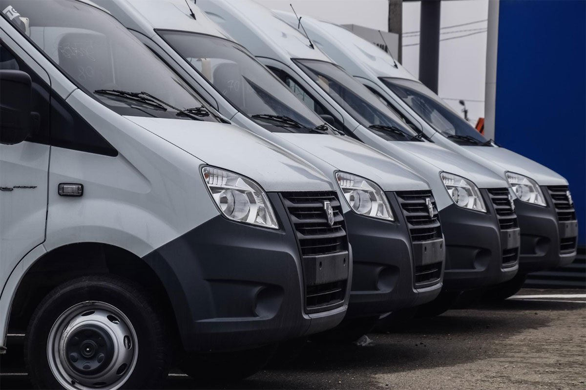 A fleet of vehicles, ready for servicing