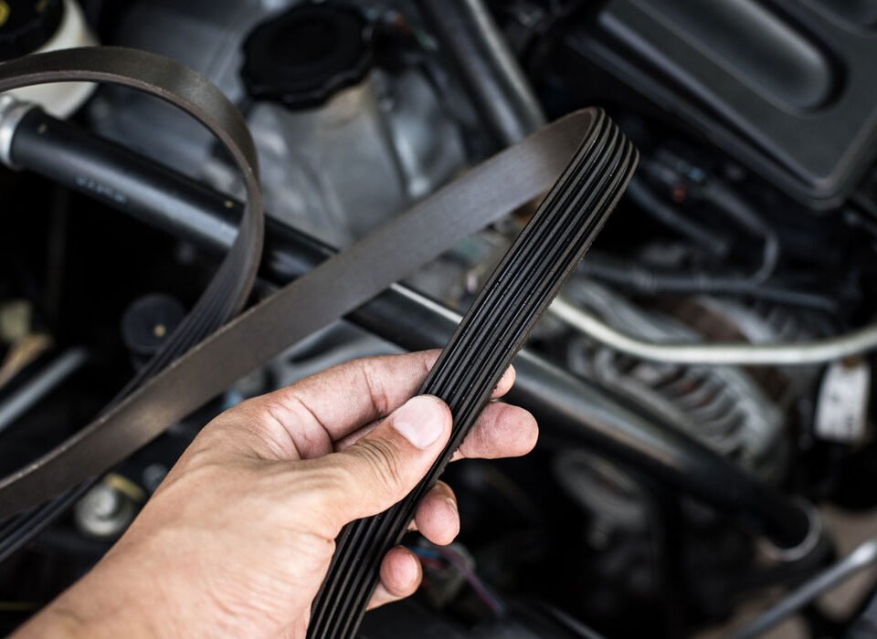 A wet belt being replaced