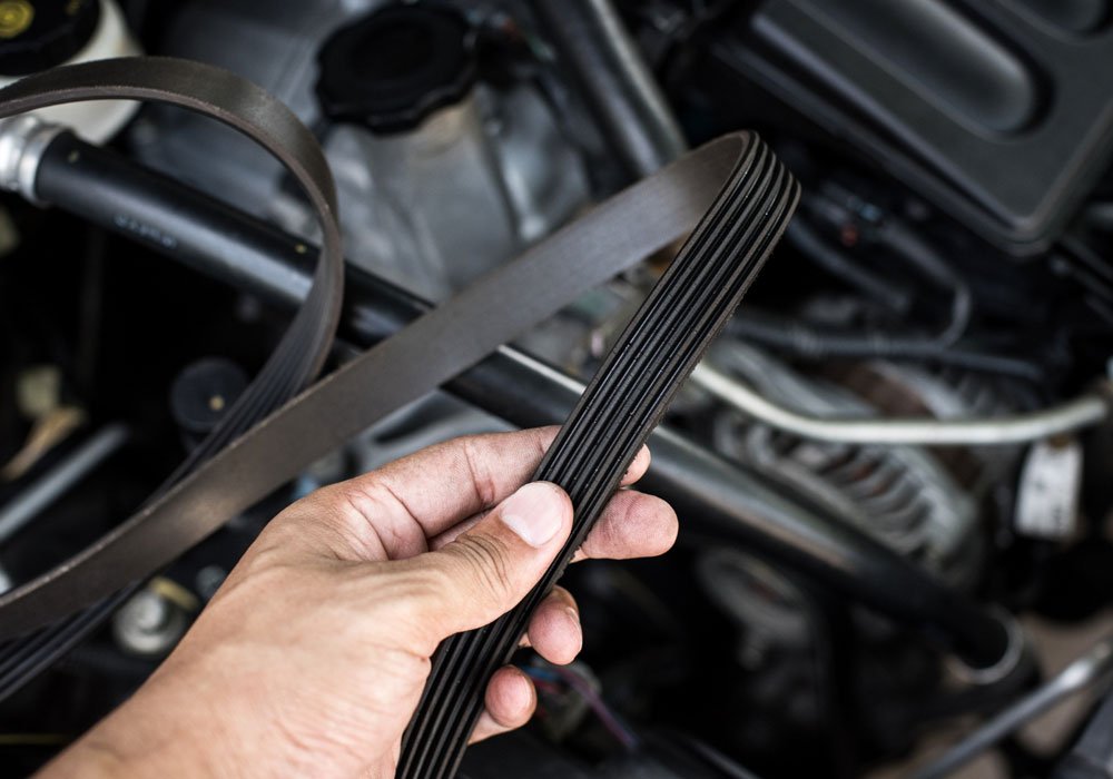 A wet belt being replaced